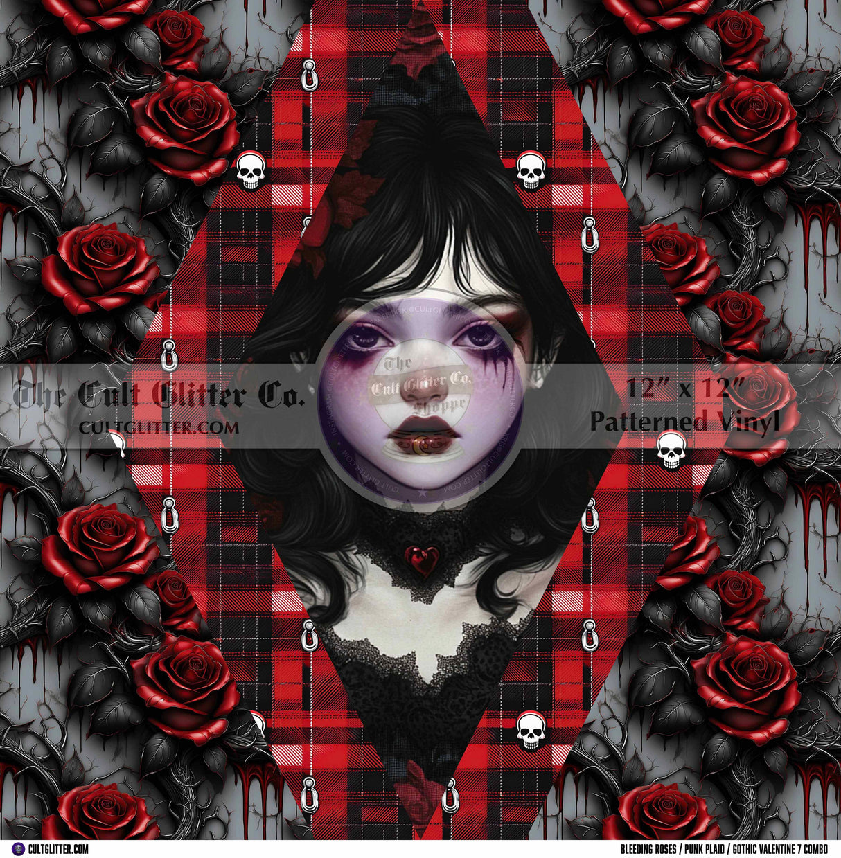 Bleeding Roses / Punk Plaid / Gothic Valentine 7 - Vinyl