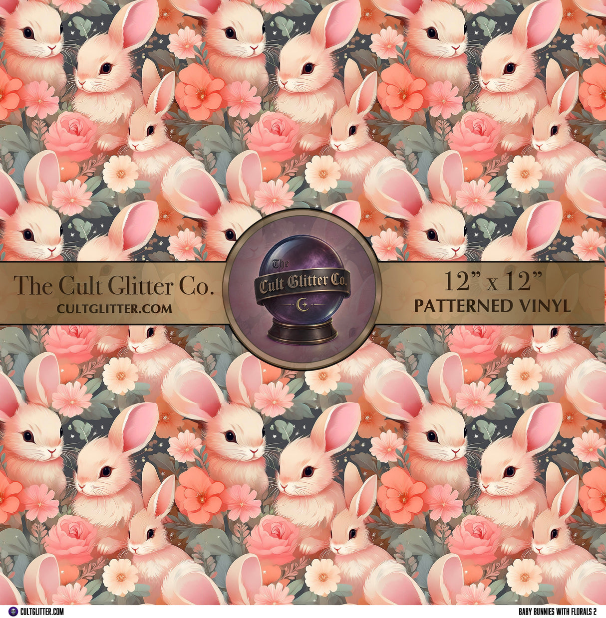 Baby Bunnies with Florals 2 - Vinyl