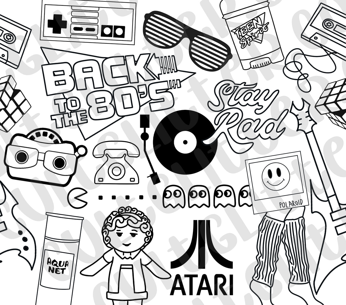 Back to the 80's Tumbler Template