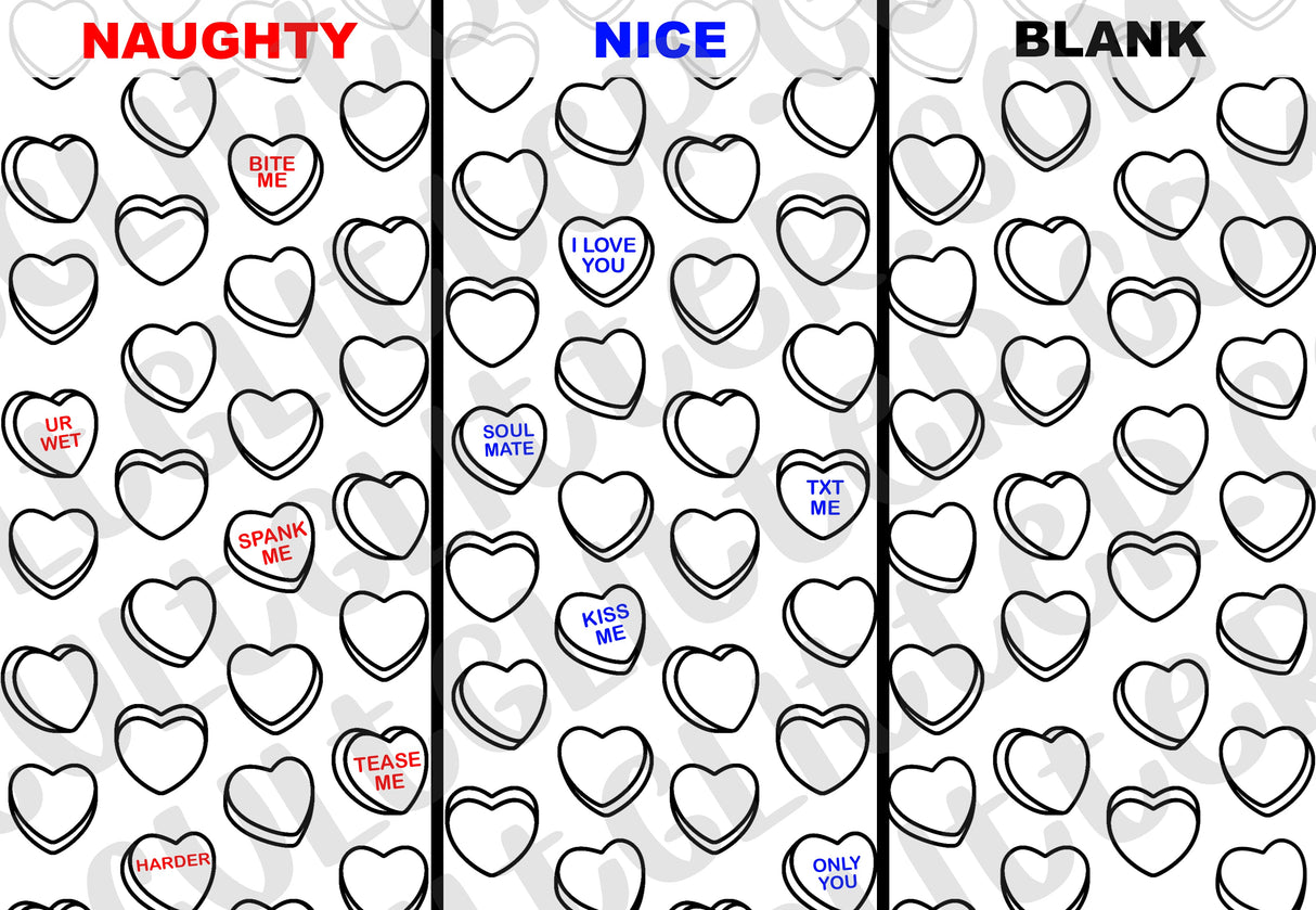 Candy Hearts Trio Tumbler Templates