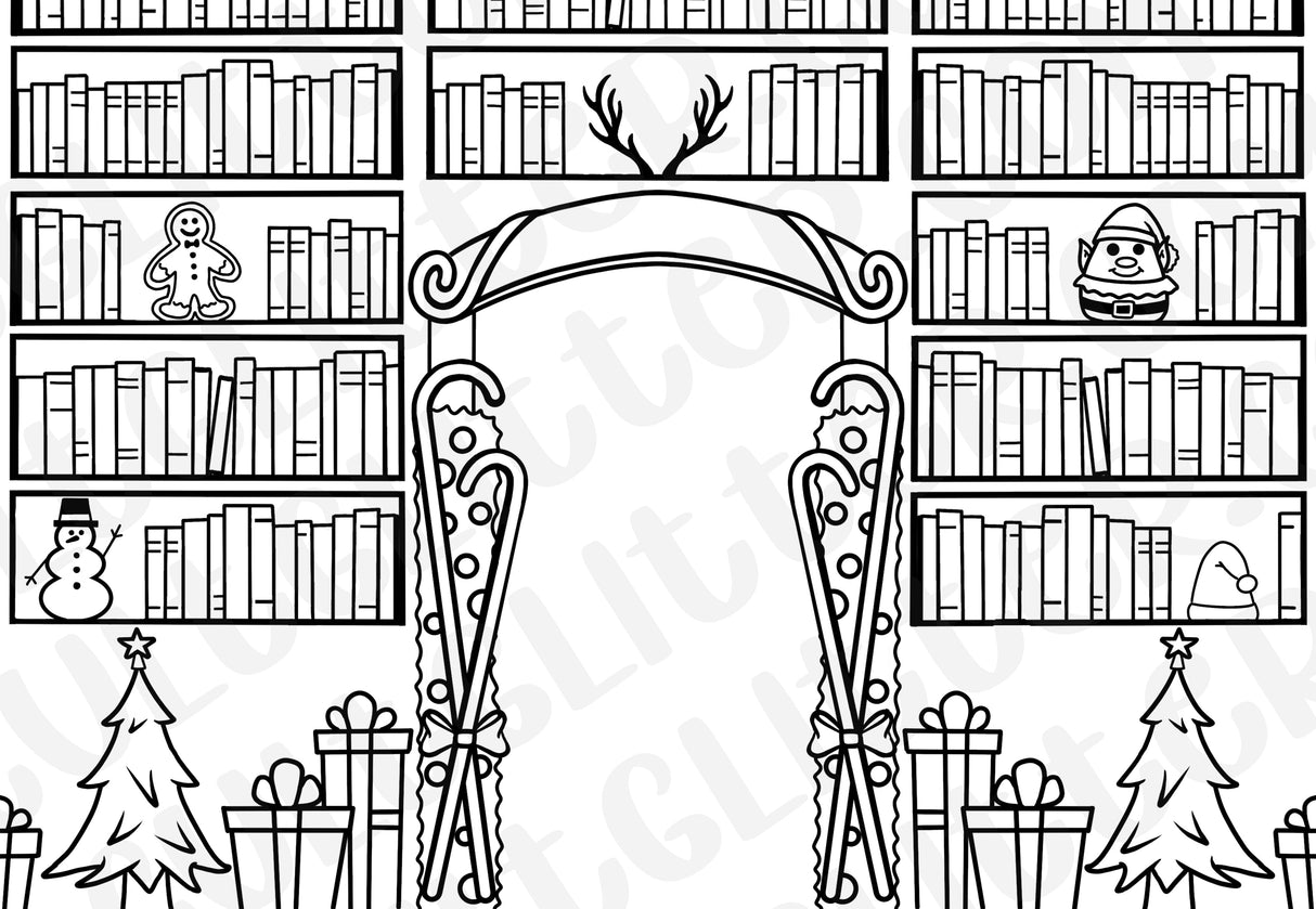 Christmas Library Tumbler Template