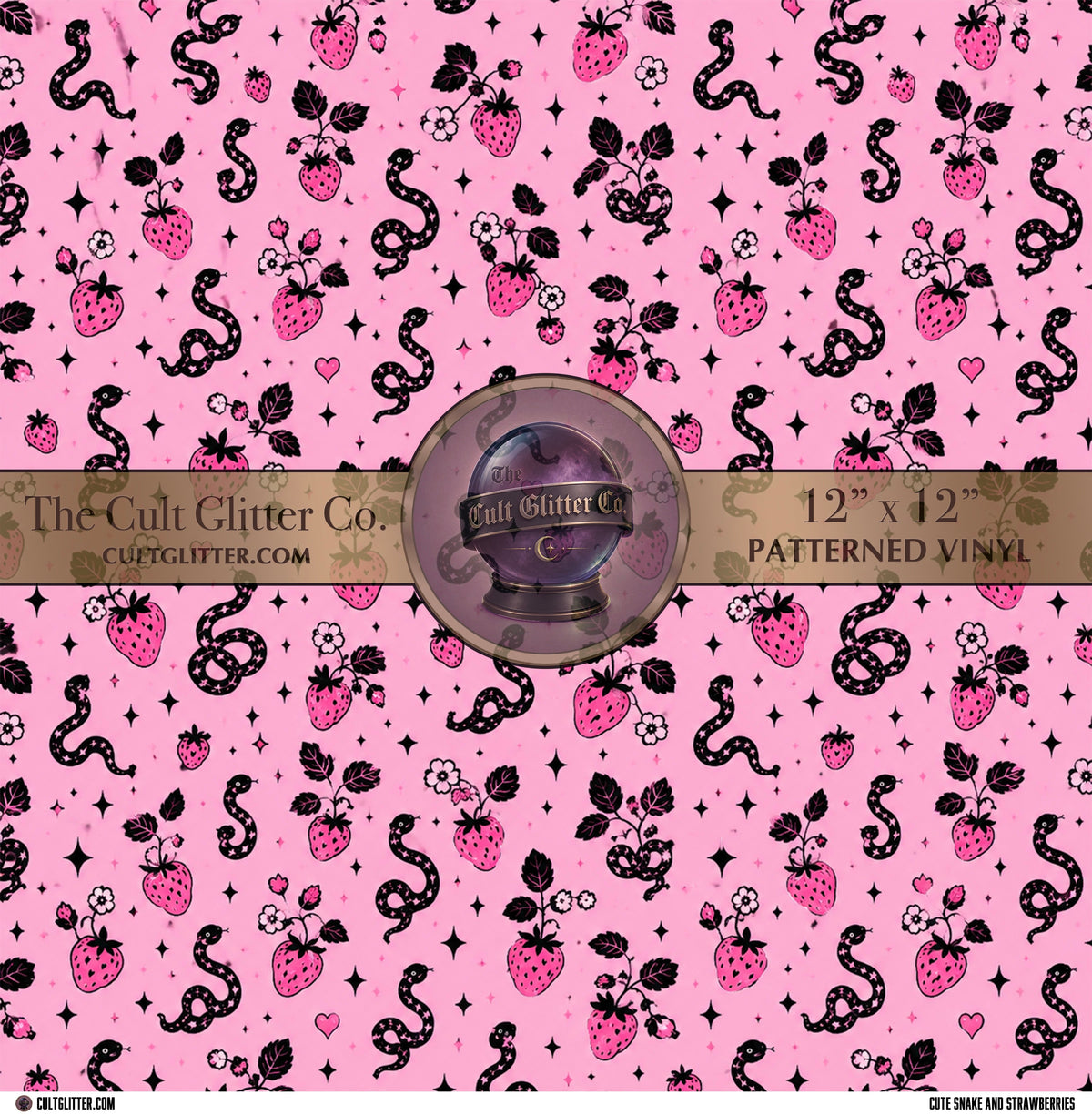 Cute Snake and Strawberries - Vinyl