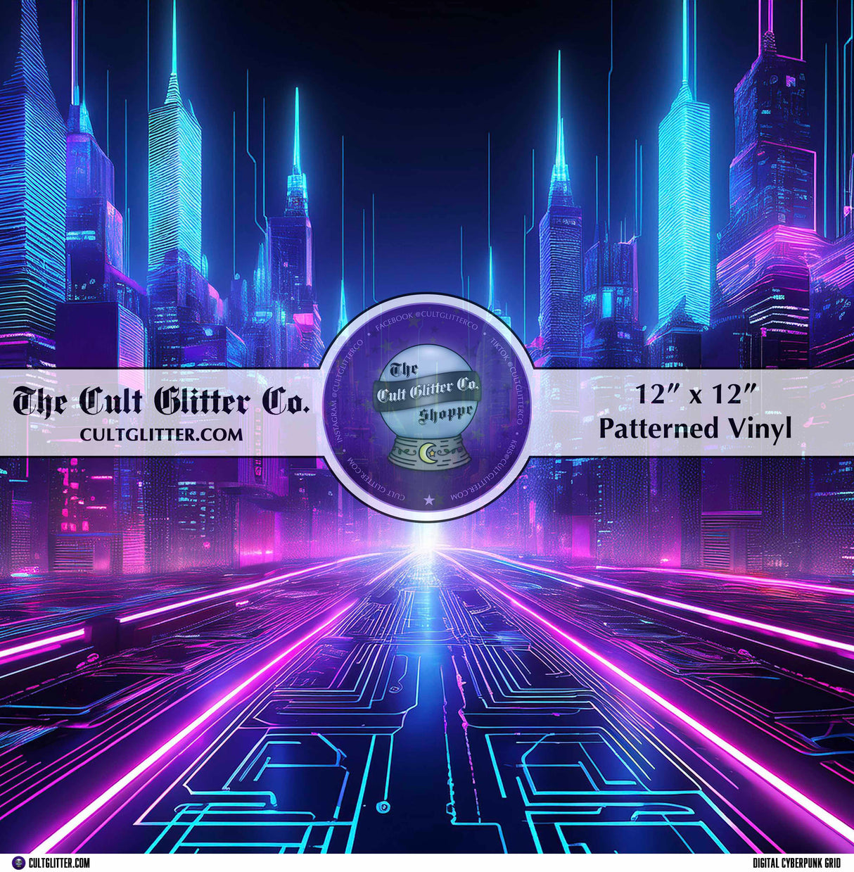 Digital Cyberpunk Grid - Vinyl