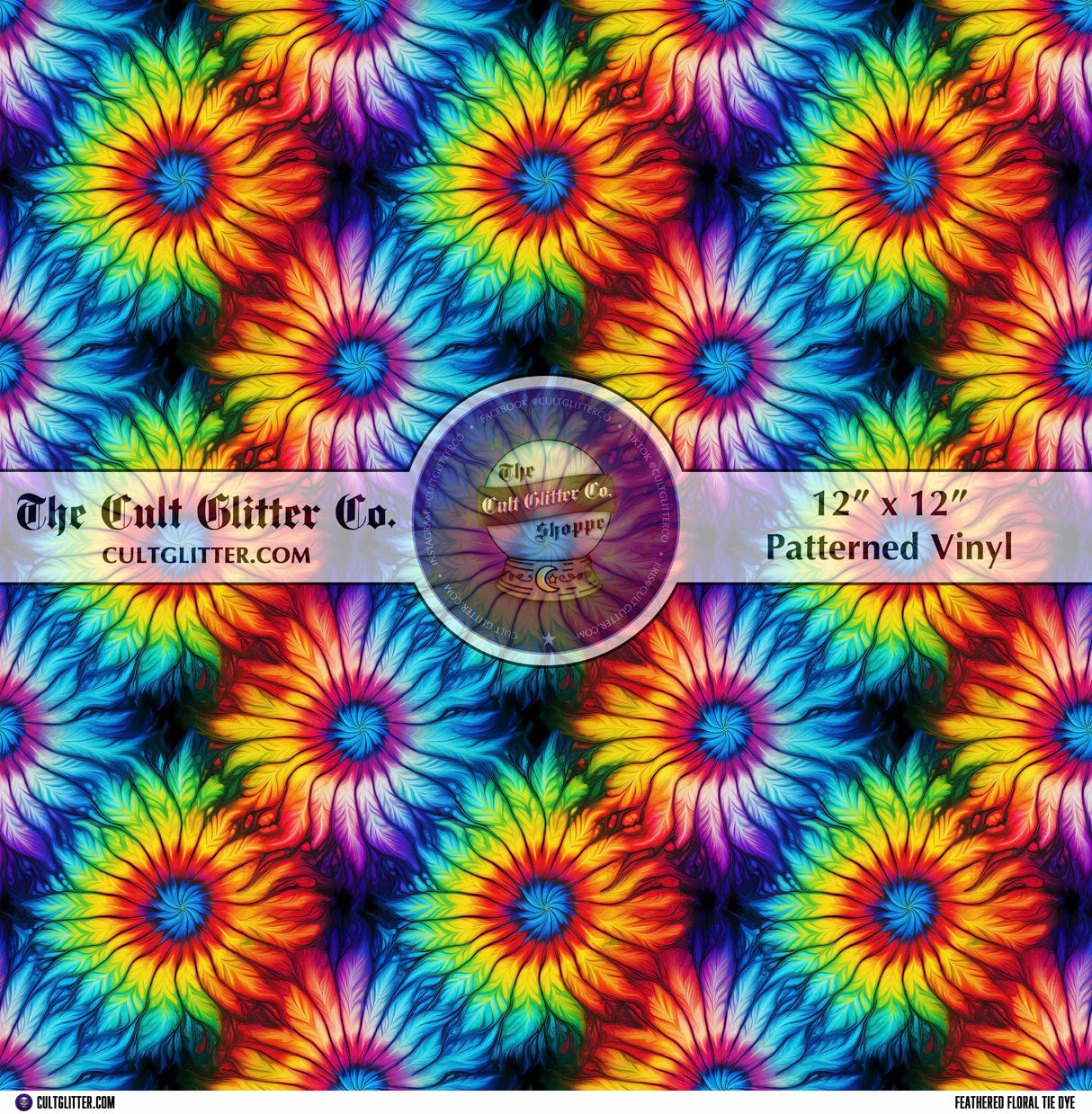 Feather Floral Tie Dye - Vinyl