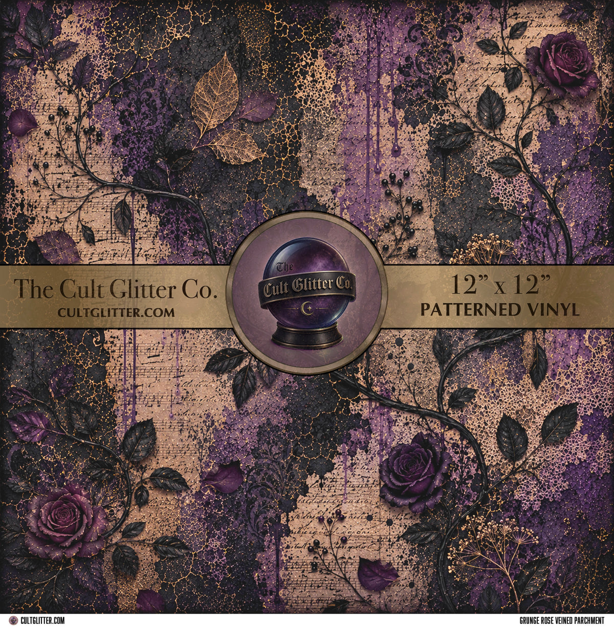 Grunge Rose Veined Parchment - Vinyl