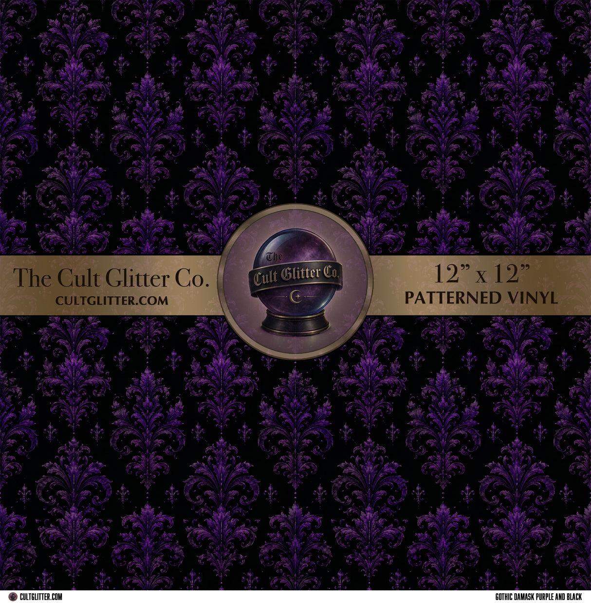 Gothic Damask Purple and Black - Vinyl