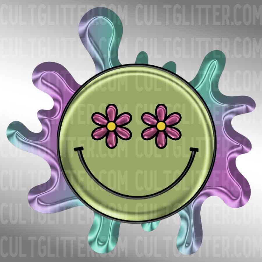 Holo Hippie Smiley Decal