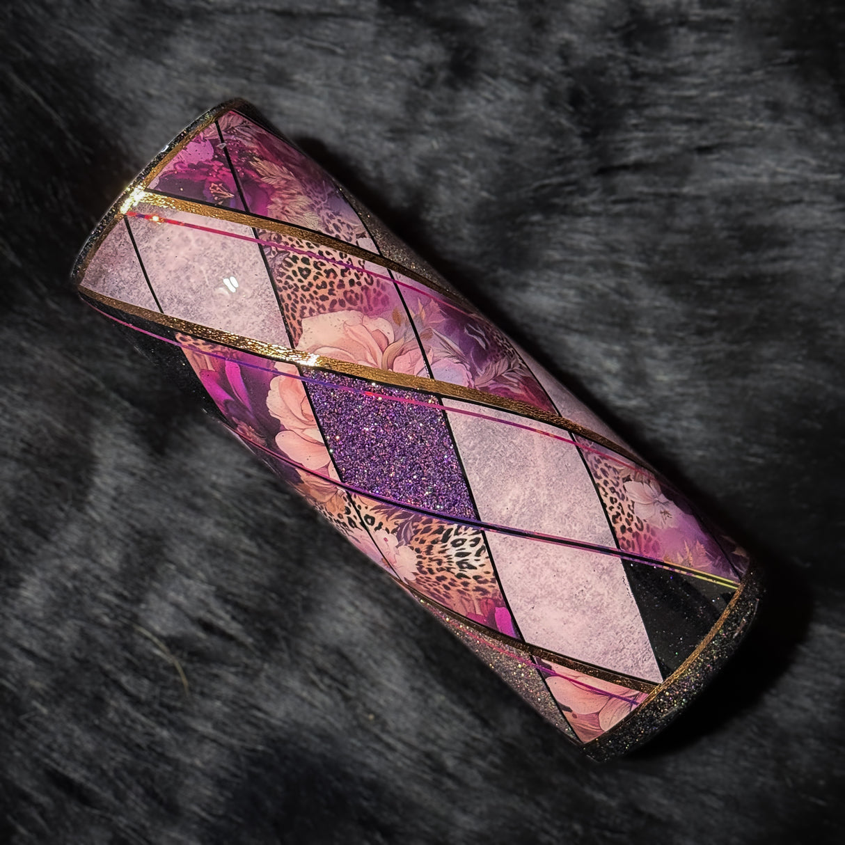 Floral Leopard Print Diamond - 20oz