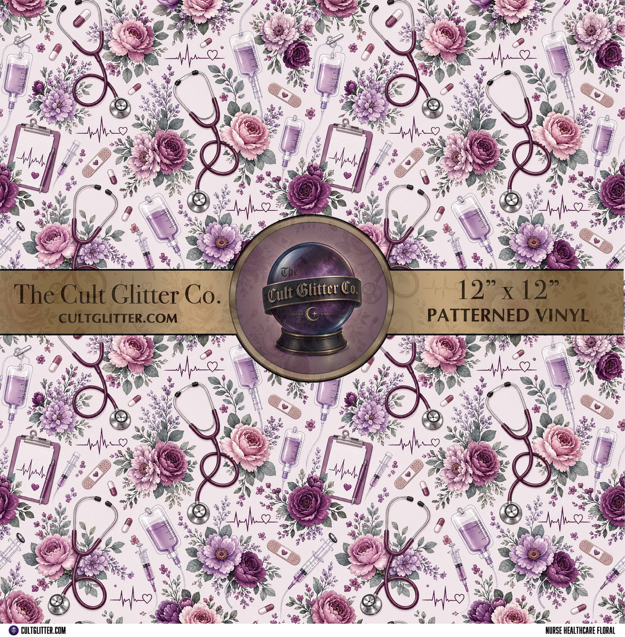 Nurse Healthcare Floral - Vinyl