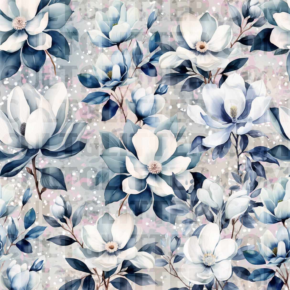 Navy Floral Wrap - Printable
