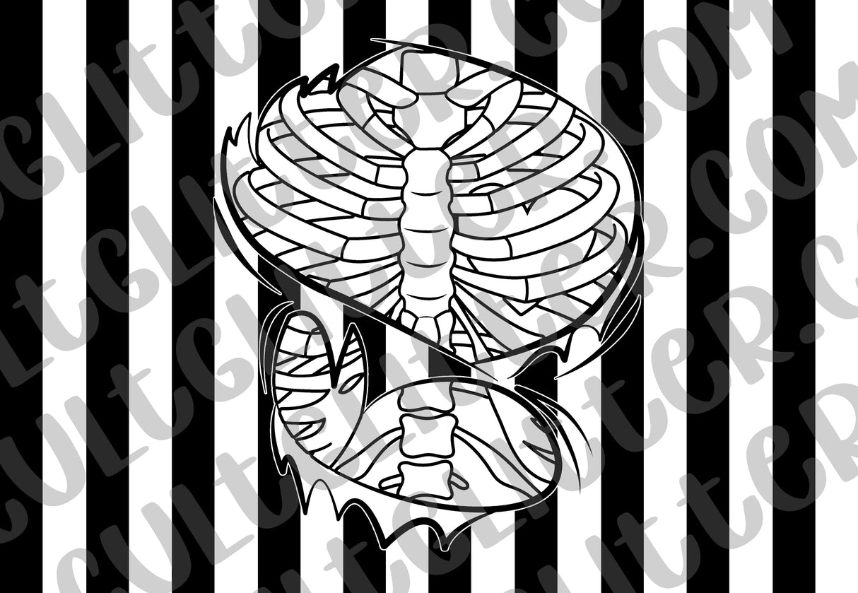 Striped Rib Cage Template