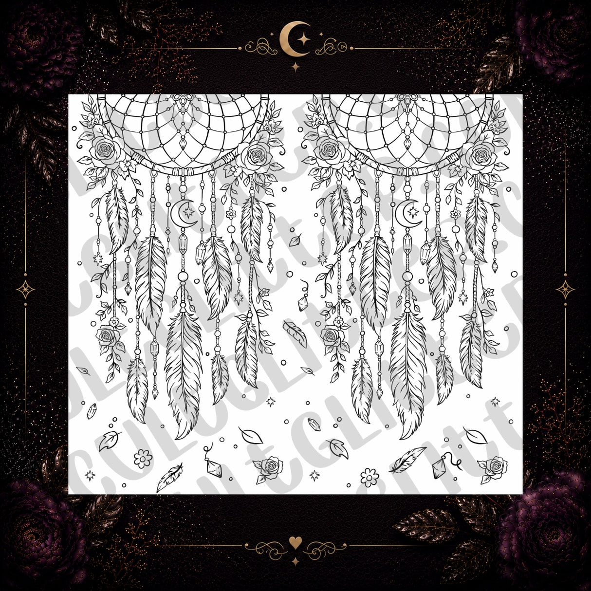 Mystic Moon Dreamcatcher Template