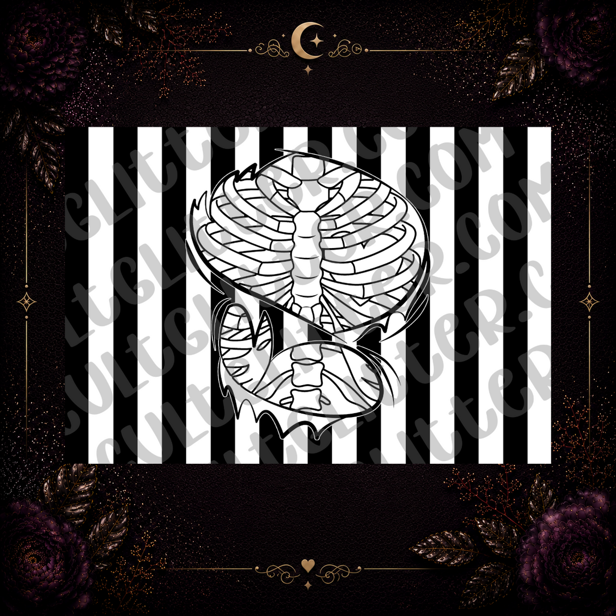 Striped Rib Cage Template