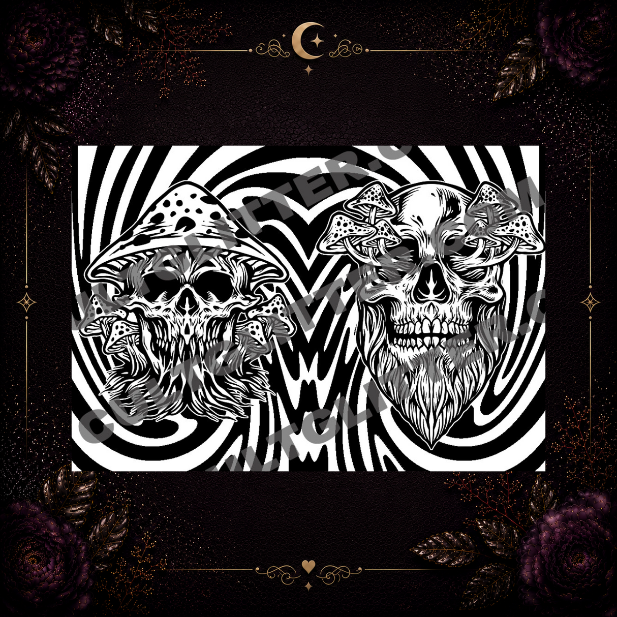 Skull Mushroom Tumbler Template