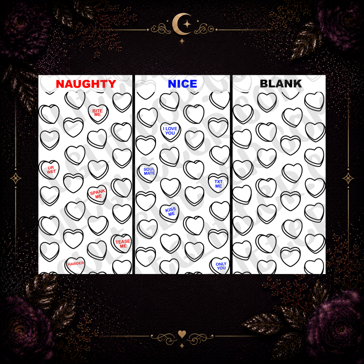 Candy Hearts Trio Tumbler Templates