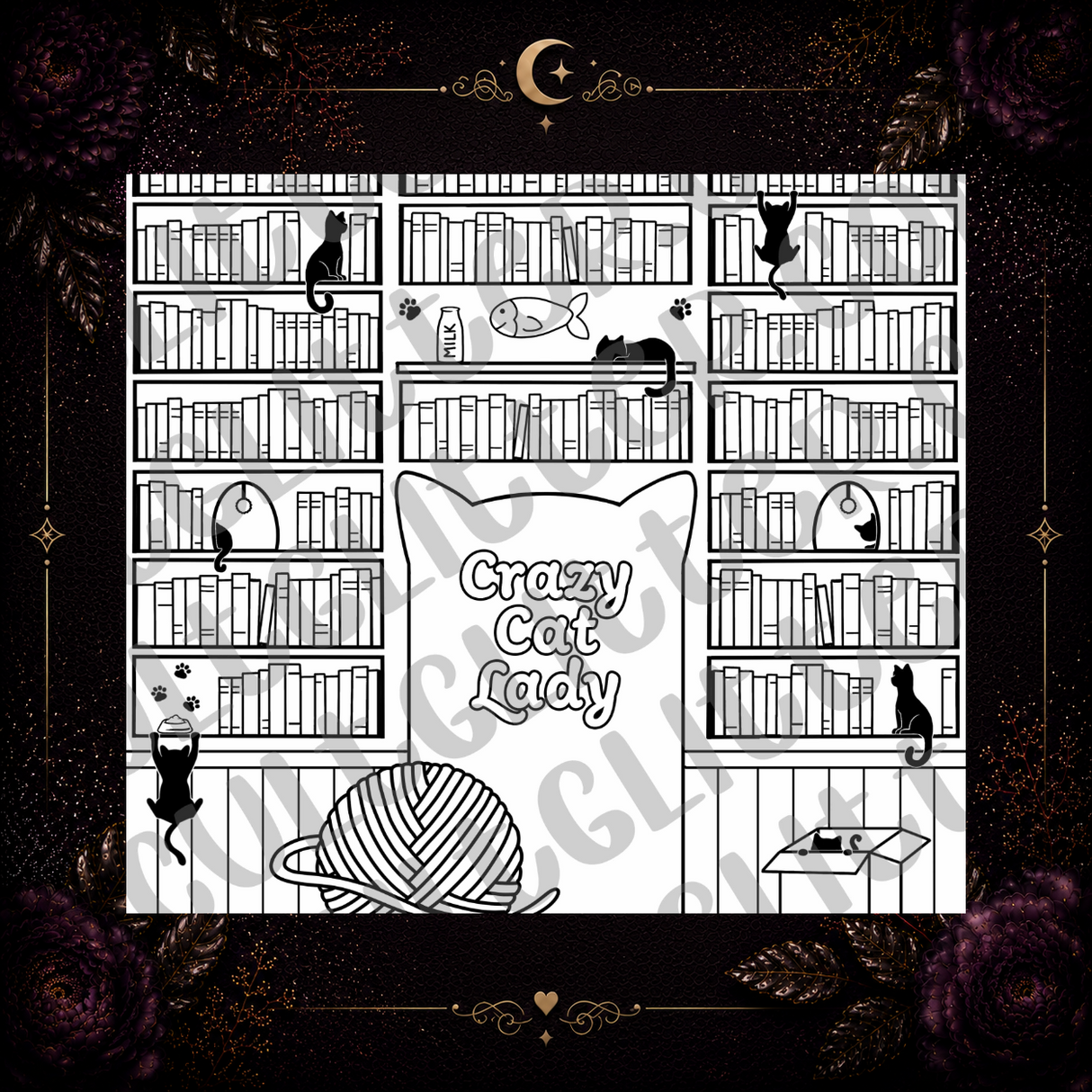 Crazy Cat Lady Library Template