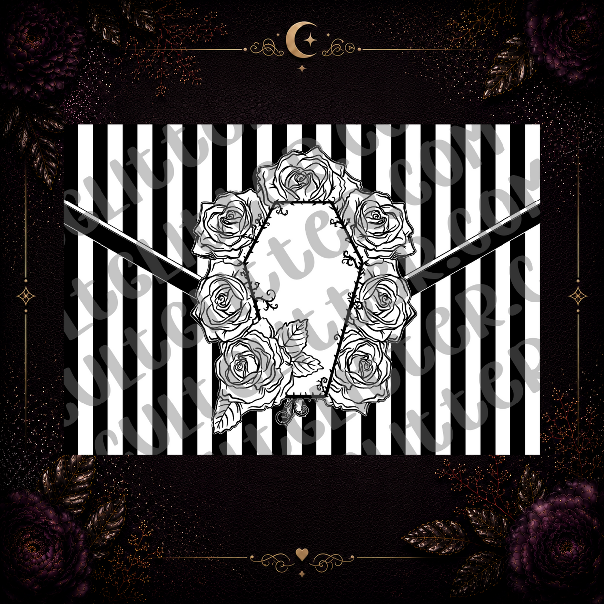 Thorned Coffin and Roses