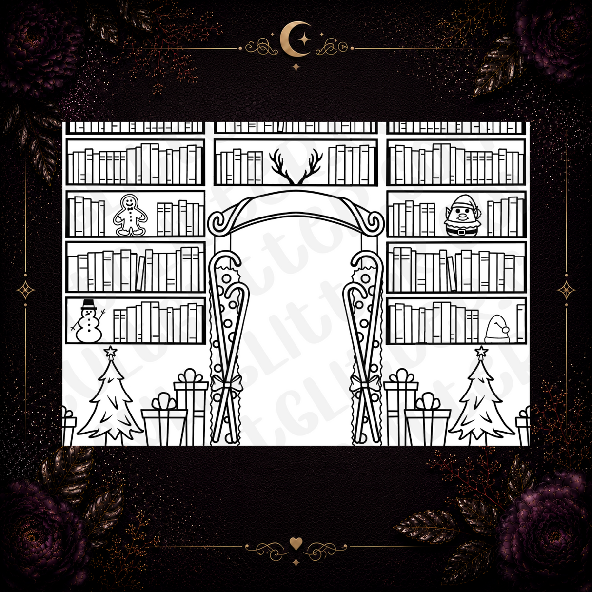 Christmas Library Tumbler Template