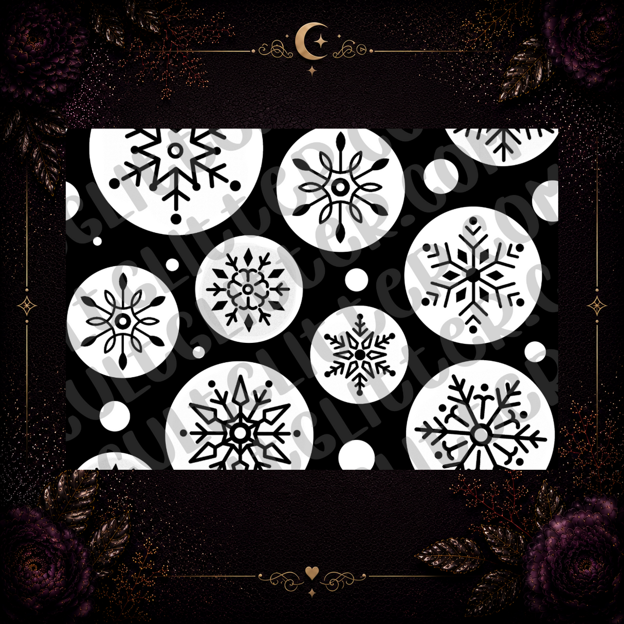 Abstract Snowflakes Template