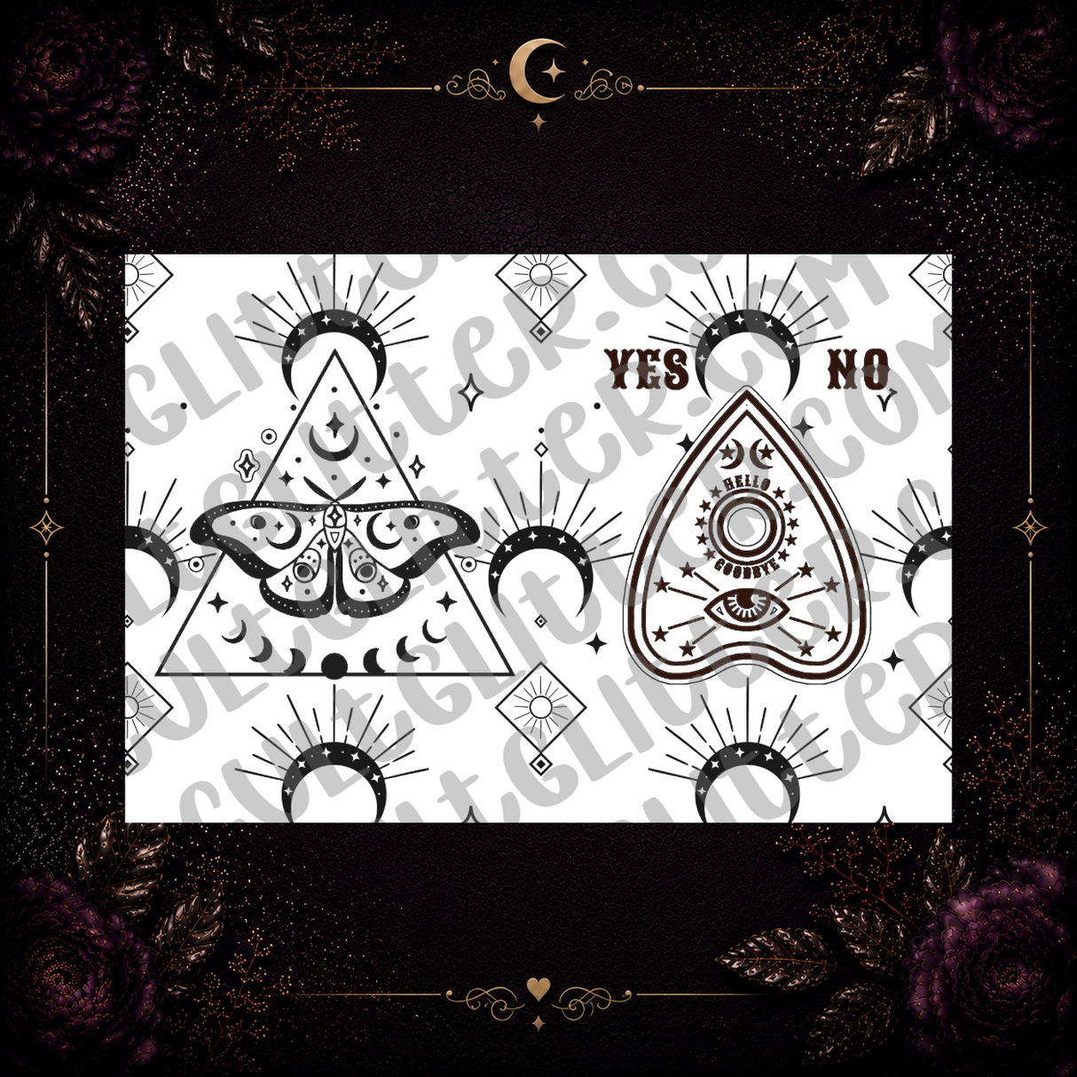 Planchette Moth Tumbler Template