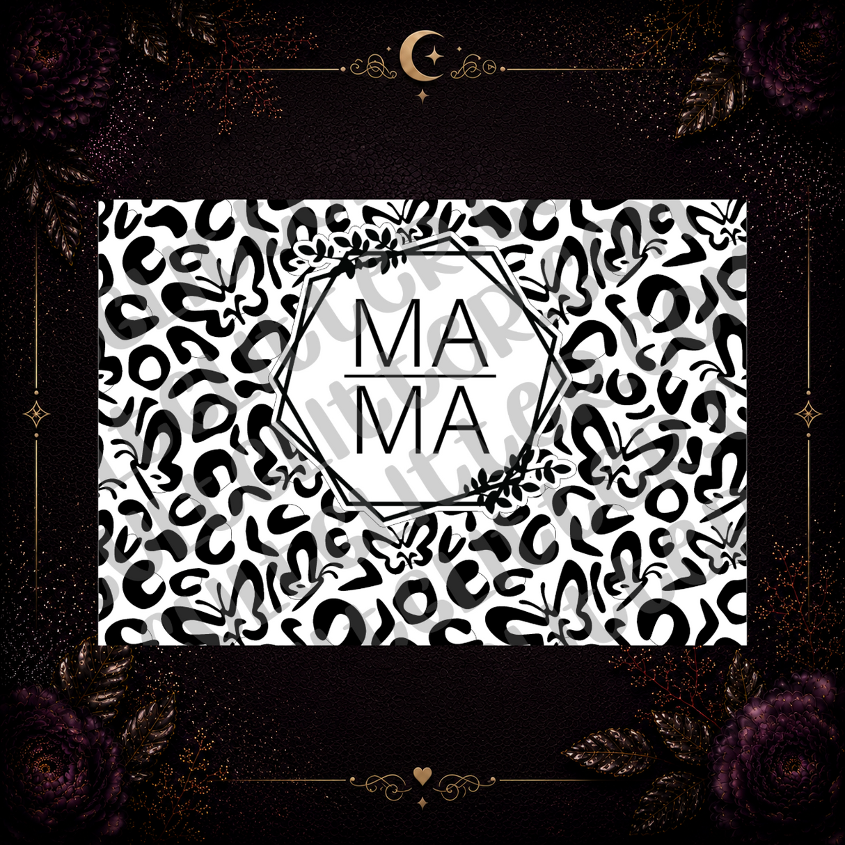 Mama Butterfly Leopard Print Tumbler Template