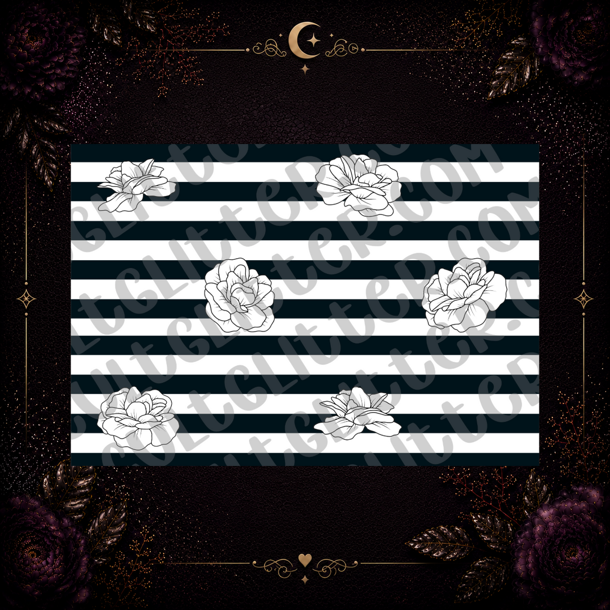 Striped Floral Tumbler Template