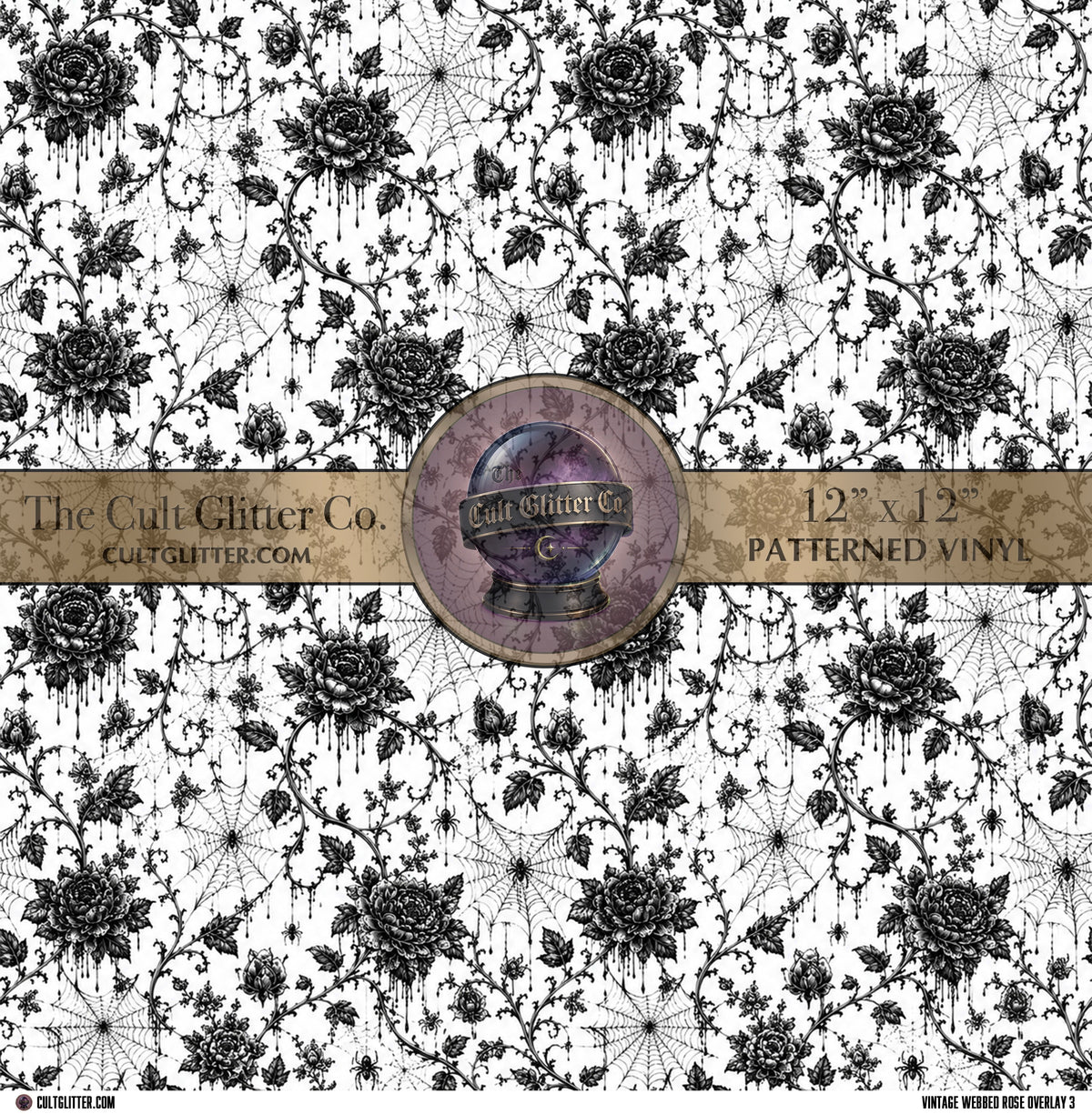 Vintage Webbed Rose Overlay 3 - Vinyl