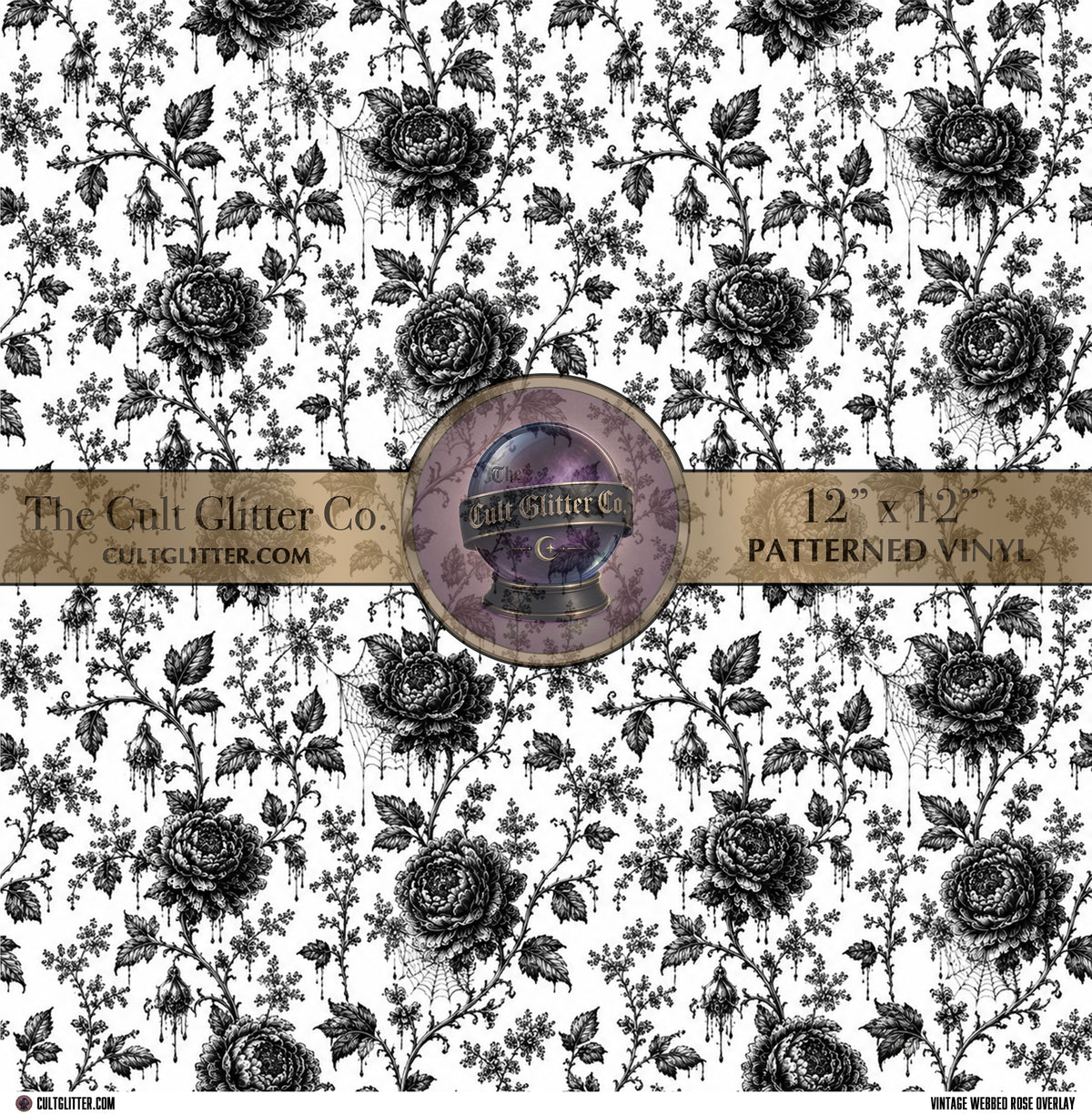 Vintage Webbed Rose Overlay - Vinyl