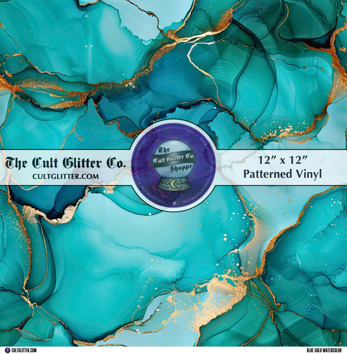 Blue Gold Watercolor - Vinyl