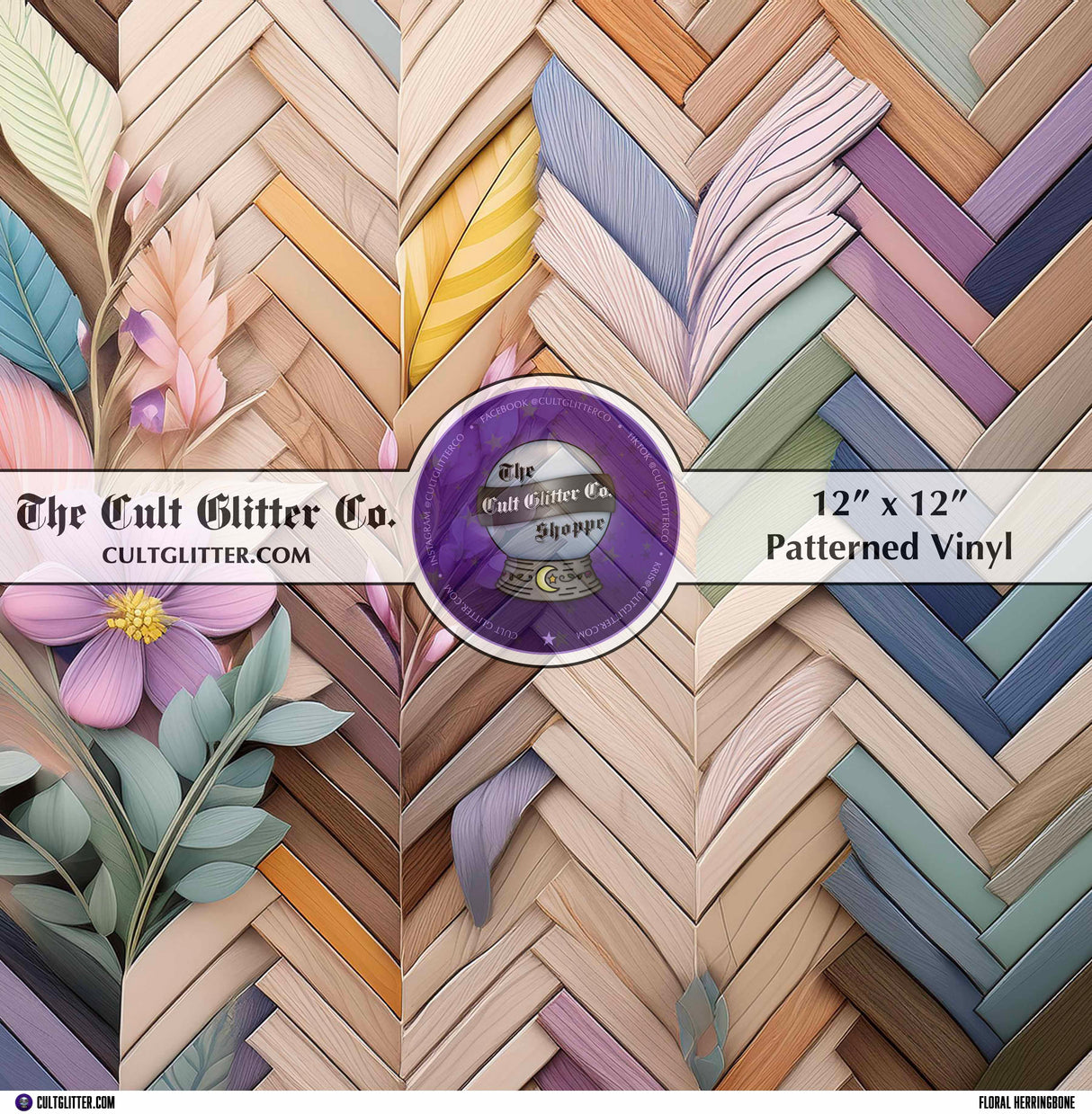 Floral Herringbone - Vinyl