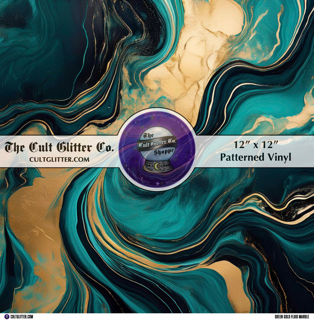 Green Gold Fluid Marble - Vinyl