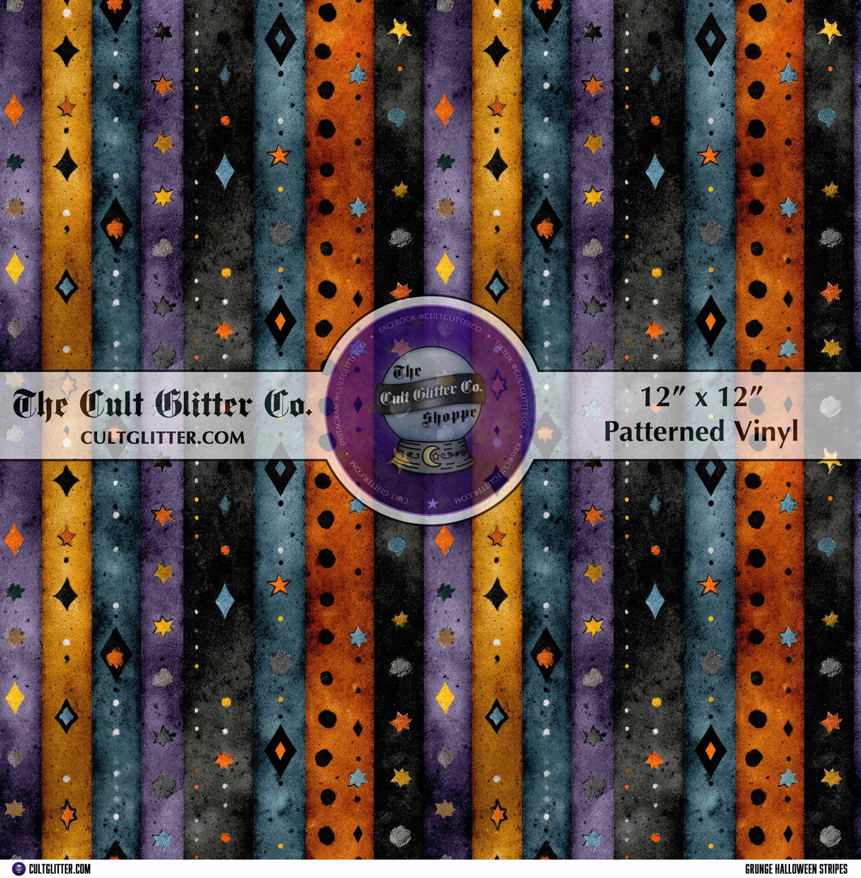 Grunge Halloween Stripes - Vinyl