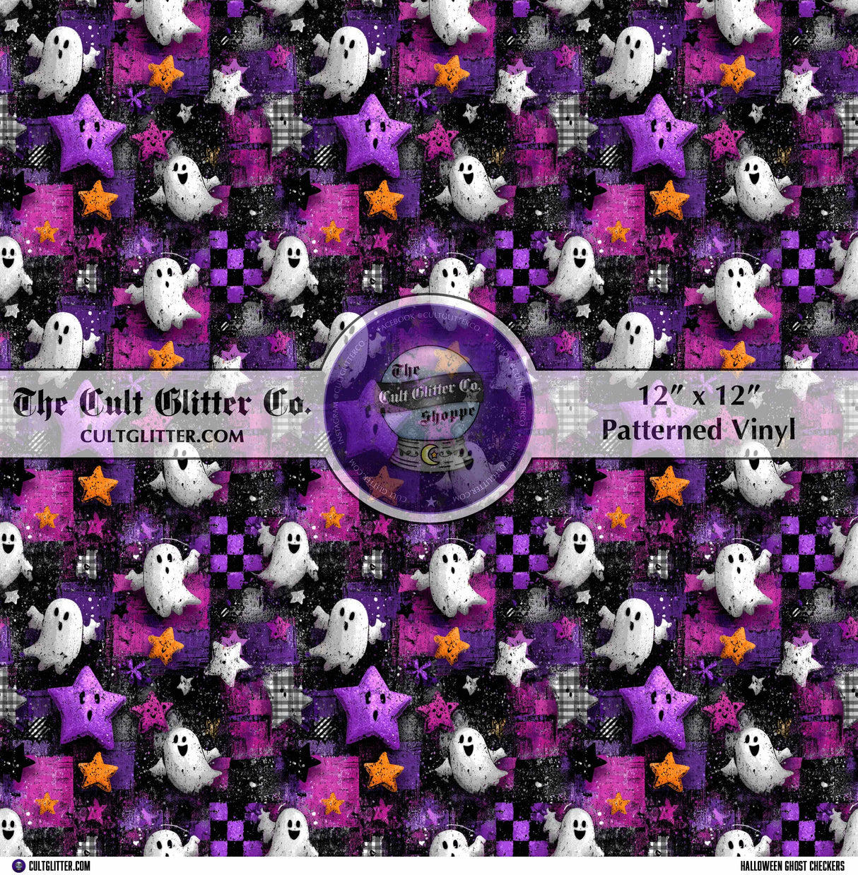 Halloween Ghost Checkers - Vinyl