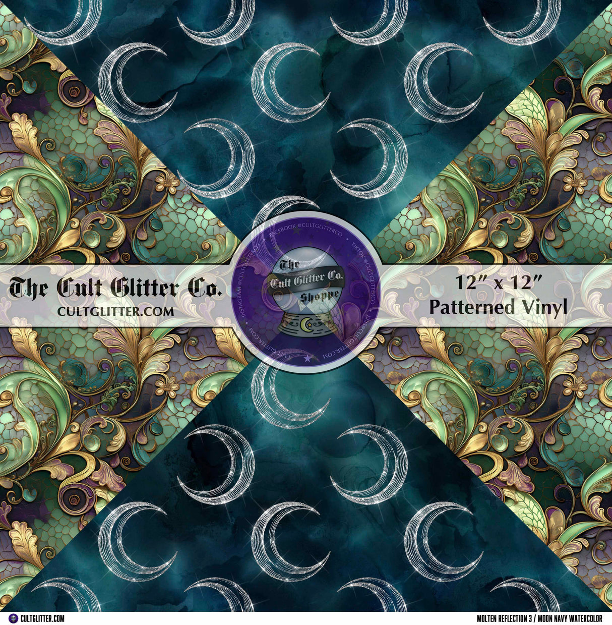 Molten Reflection 3 / Moon Navy Watercolor - Vinyl