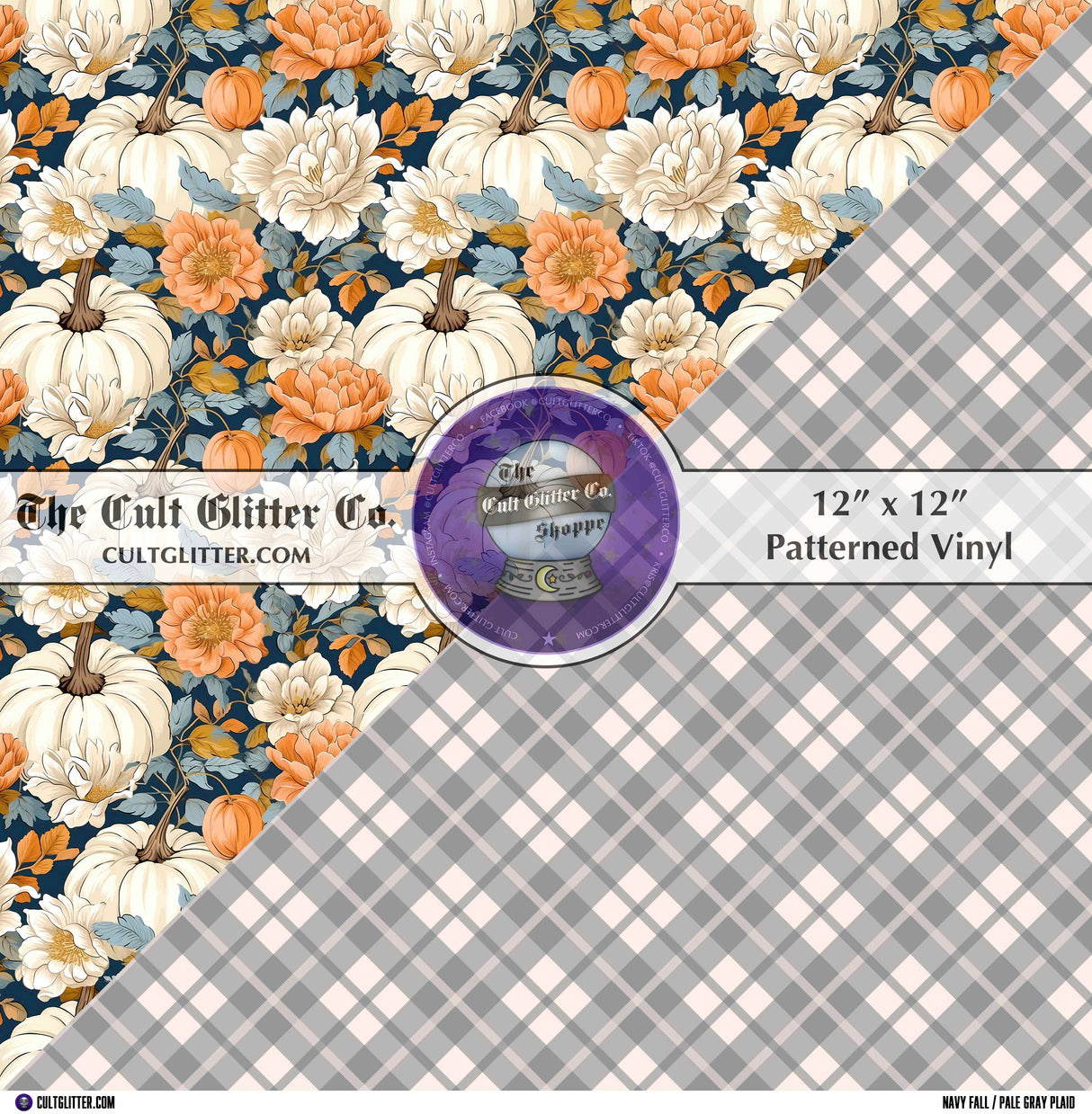 Navy Fall / Pale Gray Plaid - Vinyl