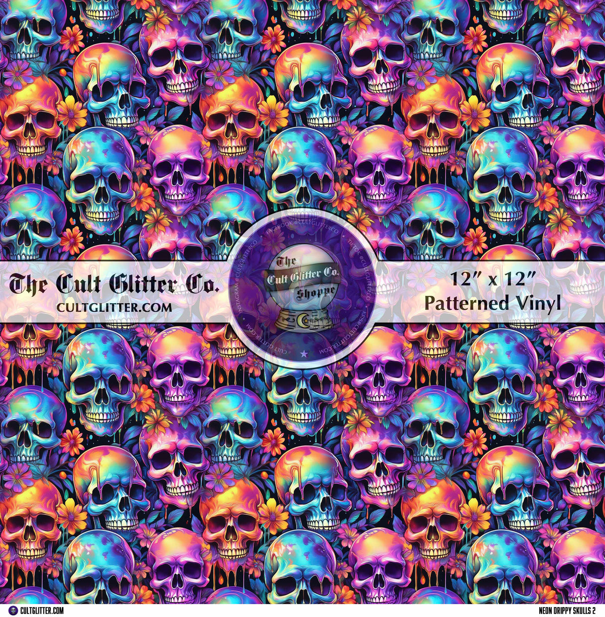 Neon Drippy Skulls 2 - Vinyl