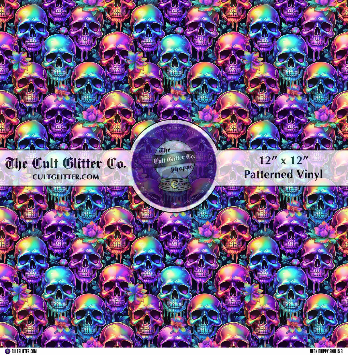 Neon Drippy Skulls 3 - Vinyl