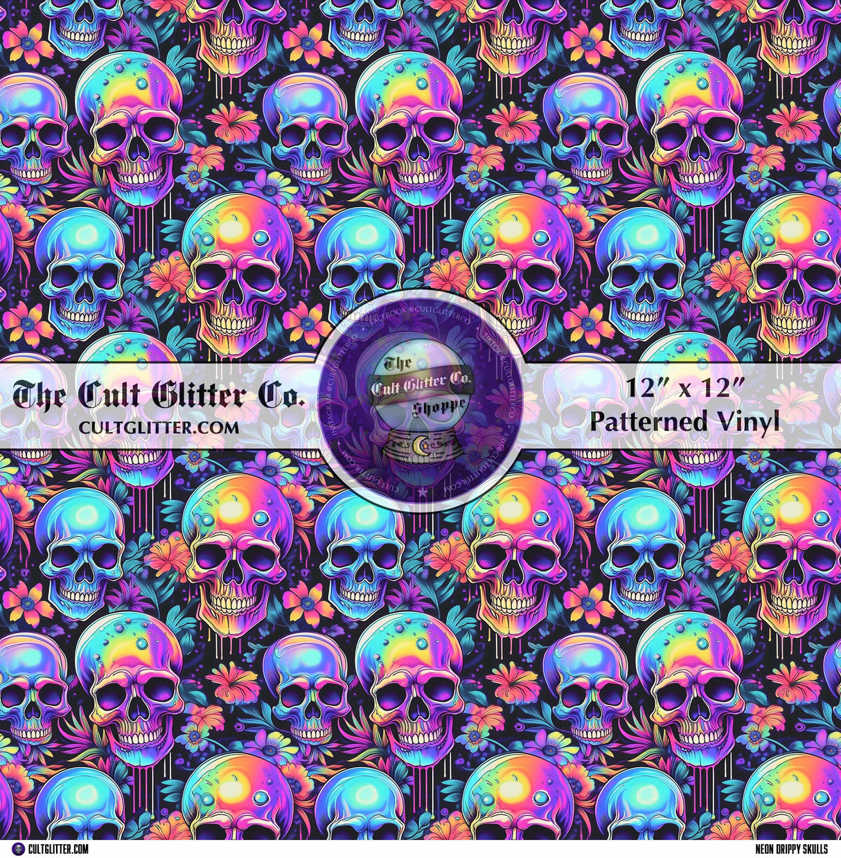 Neon Drippy Skulls - Vinyl