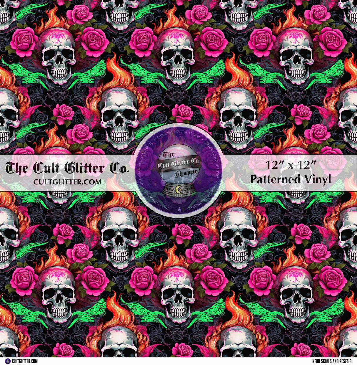Neon Skulls and Roses 3 - Vinyl