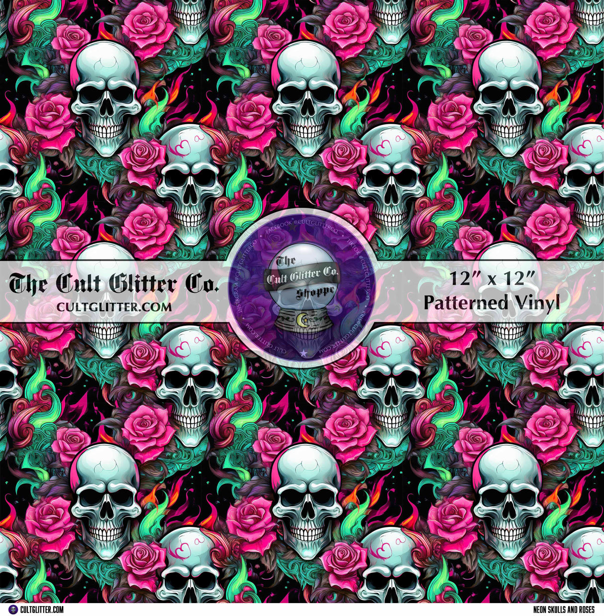 Neon Skulls and Roses - Vinyl