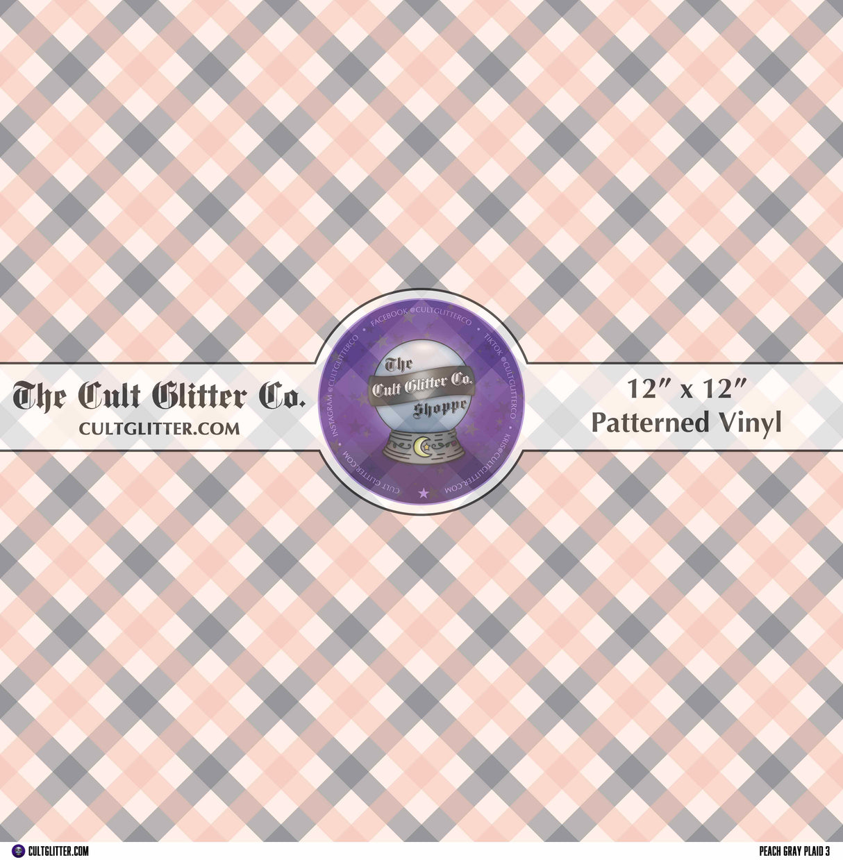 Peach Gray Plaid 3 - Vinyl