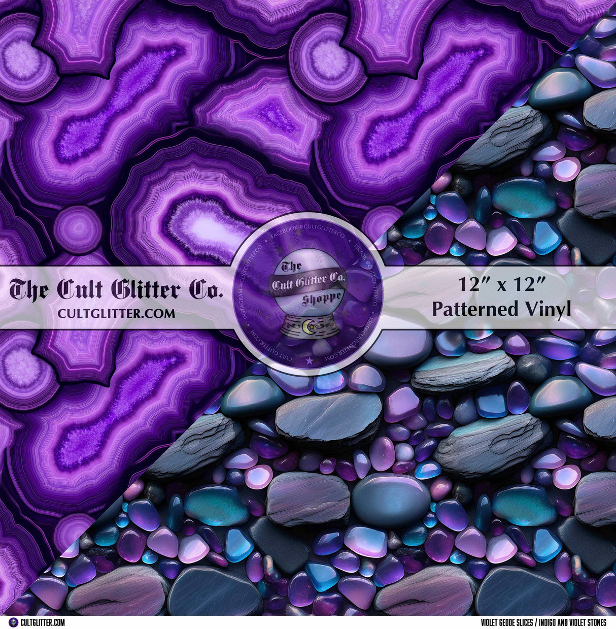 Violet Geode Slices / Indigo and Violet Stones - Vinyl