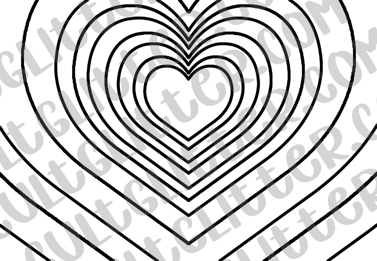 Heart Burst + Outline Tumbler Template