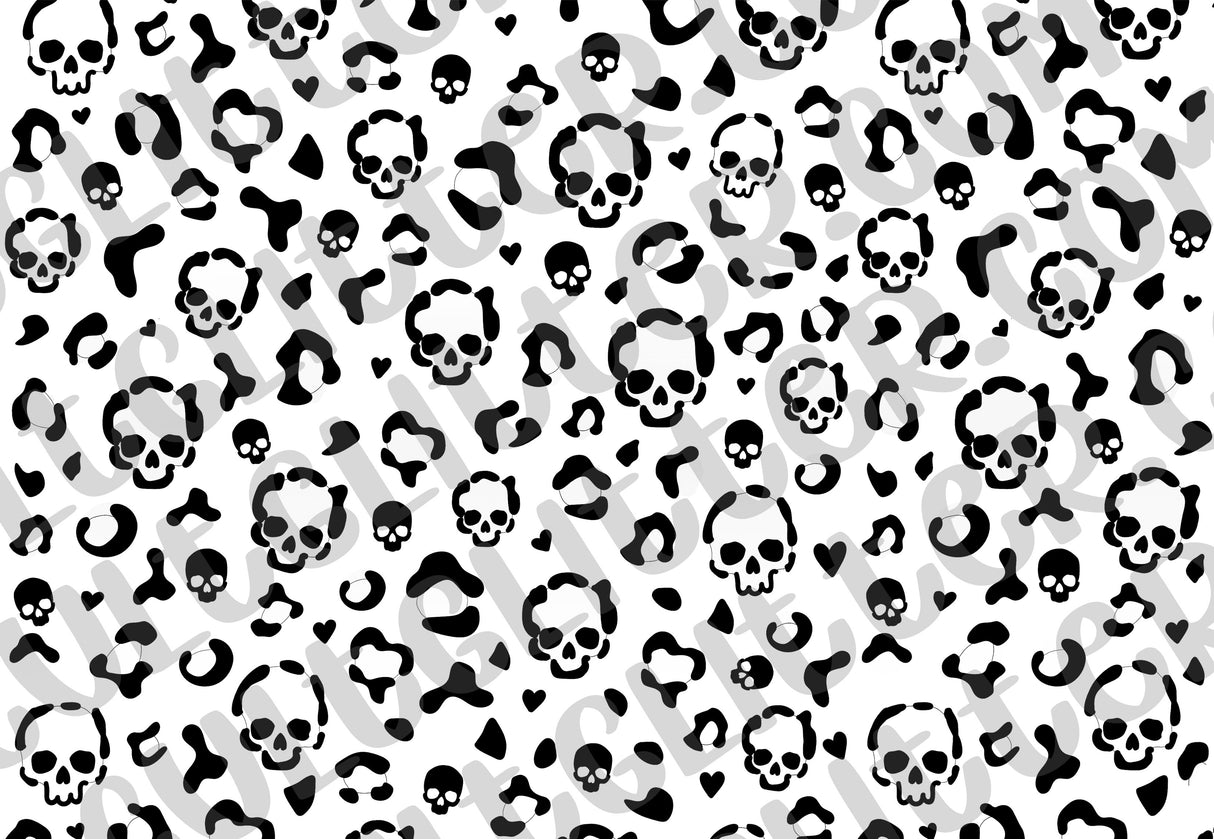 Leopard Skull Valentine Tumbler Template
