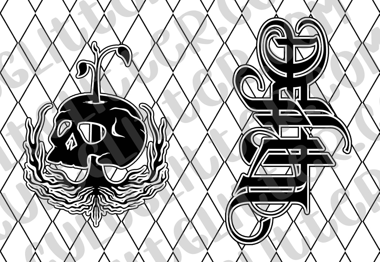 Life/Death Ambigram Tumbler Template