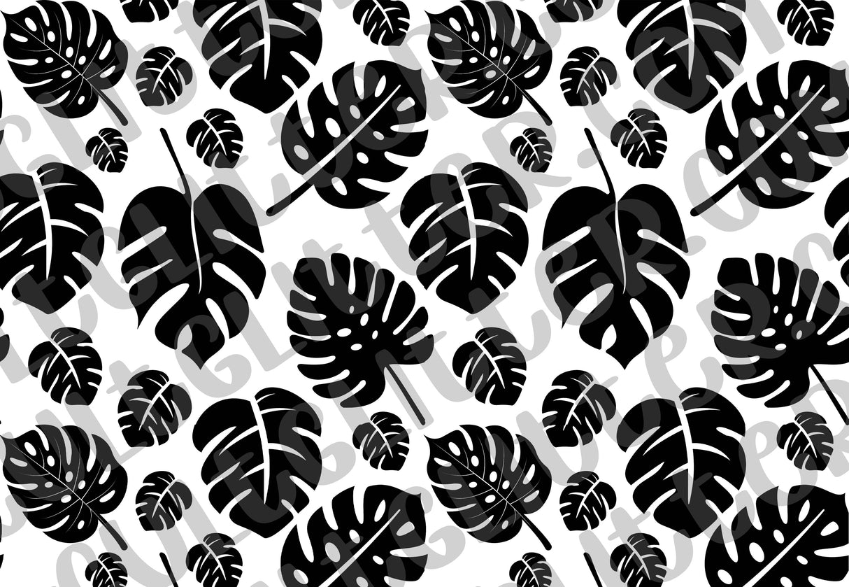 Monstera Leaves Tumbler Template