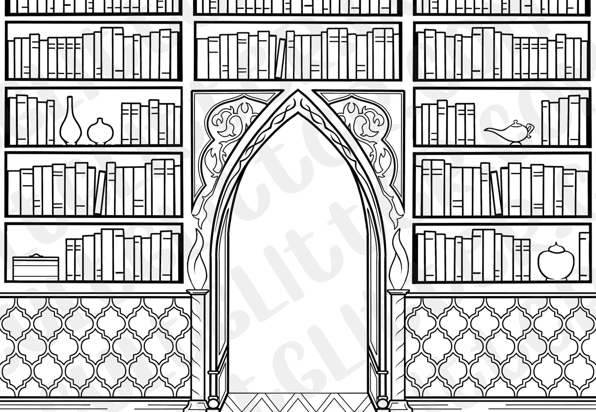 Moroccan Library Tumbler Template