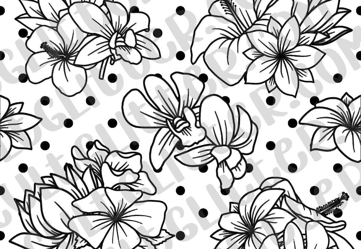 Polka Dot Florals Tumbler Template