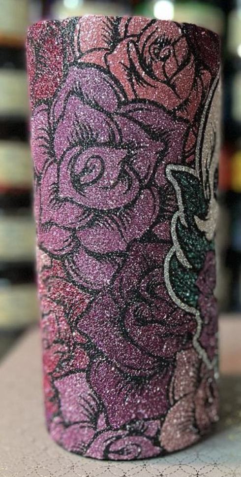 Skull and Roses Tumbler Template