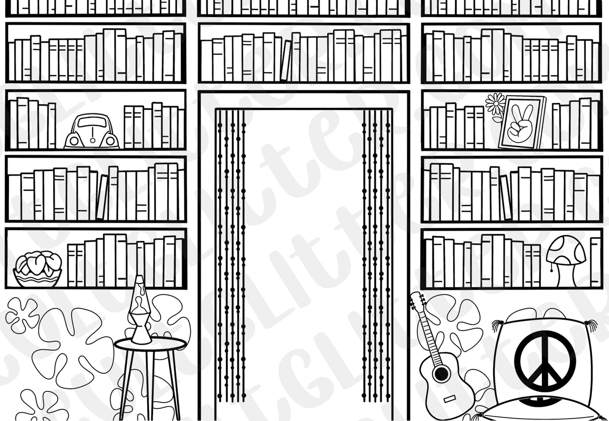 Trippy Hippie Library Tumbler Template